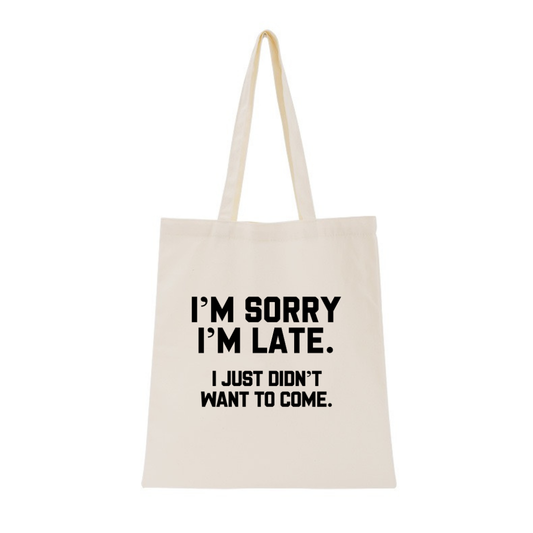 I'M SORRY  I'M LATE. I JUST DIDN'TWANT TO COME
